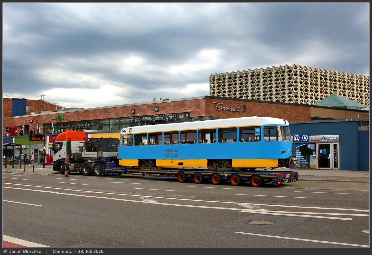 Chemnitz, Tatra T3DM № 524; Chemnitz — Art project "Park summer" • Kunstprojekt "Parksommer"