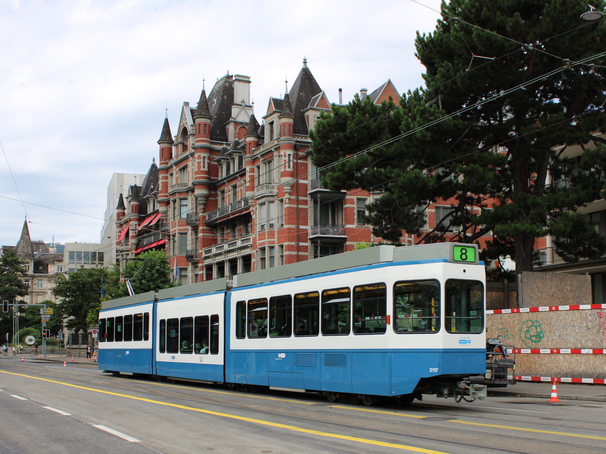 Цюрих, SWP/SIG/ABB Be 4/8 "Tram 2000 Sänfte" № 2117