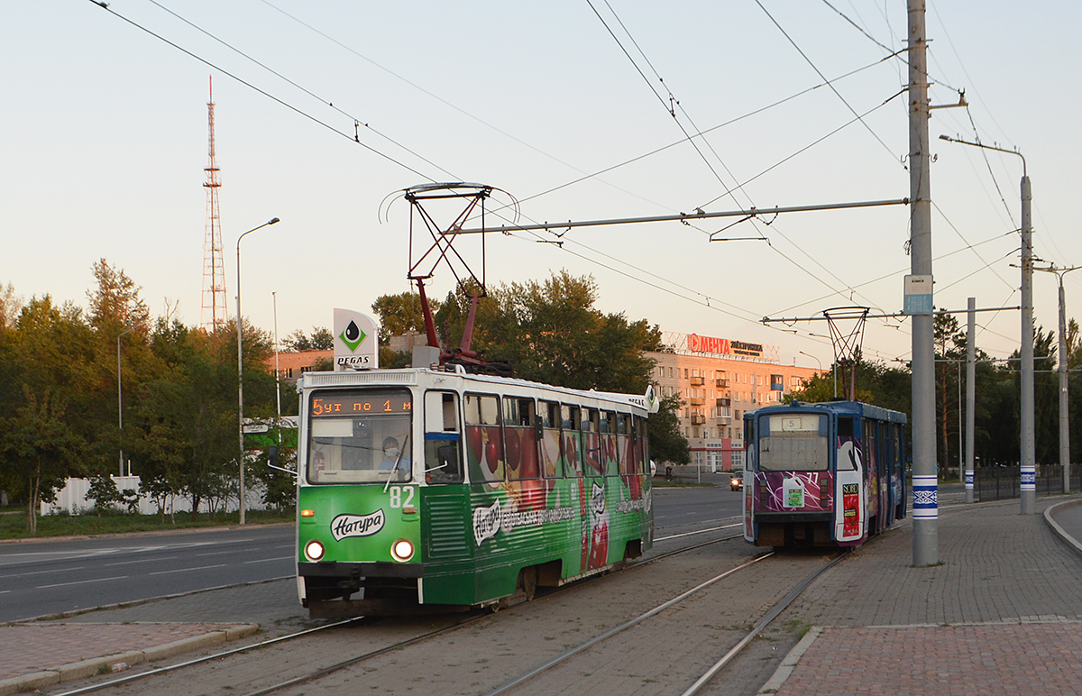 Pavlodar, 71-605 (KTM-5M3) № 82; Pavlodar, 71-608KM № 77