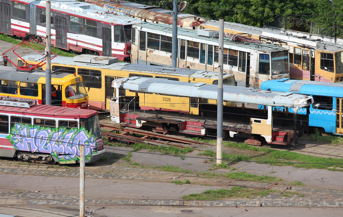 Москва, Tatra T3SU № 2992; Москва — Виды с высоты; Москва — Трамвайно-ремонтный завод (ТРЗ)