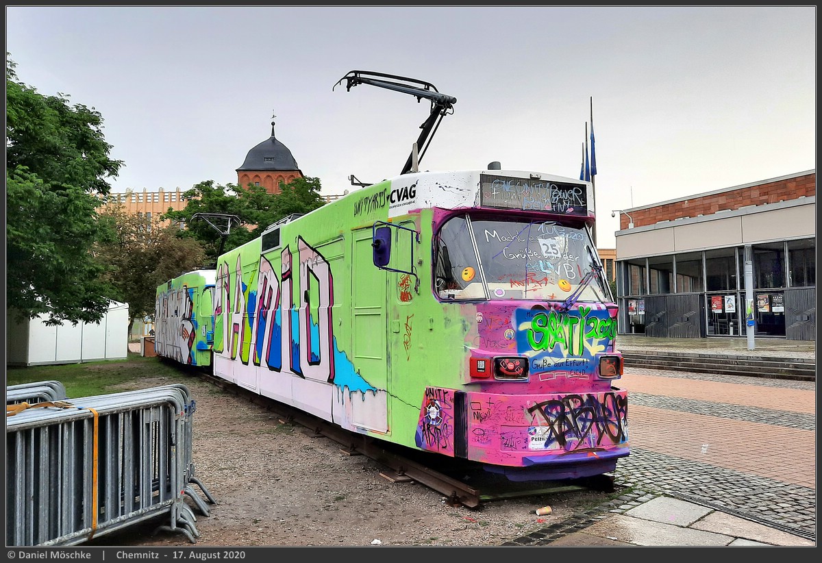 Chemnitz, Tatra T3DM № 523; Chemnitz — Art project "Park summer" • Kunstprojekt "Parksommer"