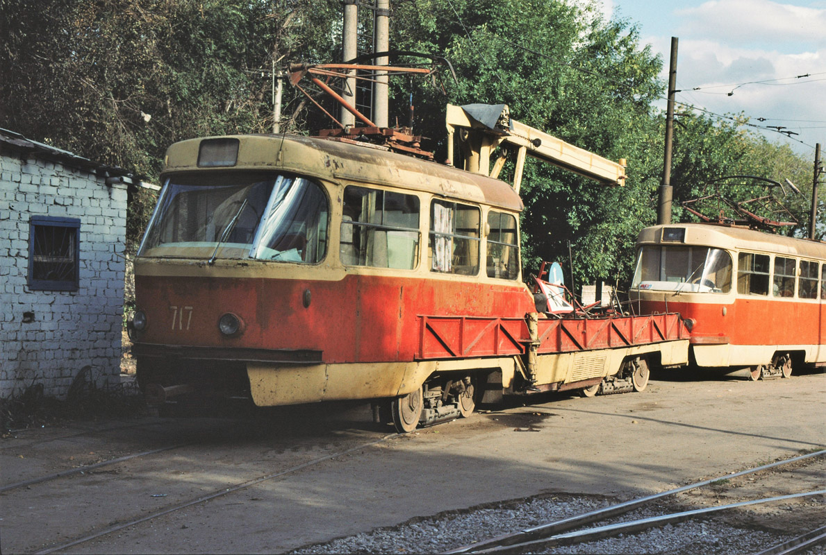 Samara, Tatra T3SU (2-door) № 717; Samara — Historical photos — Tramway and Trolleybus (1992-2000); Samara — Kirovskoye tramway depot