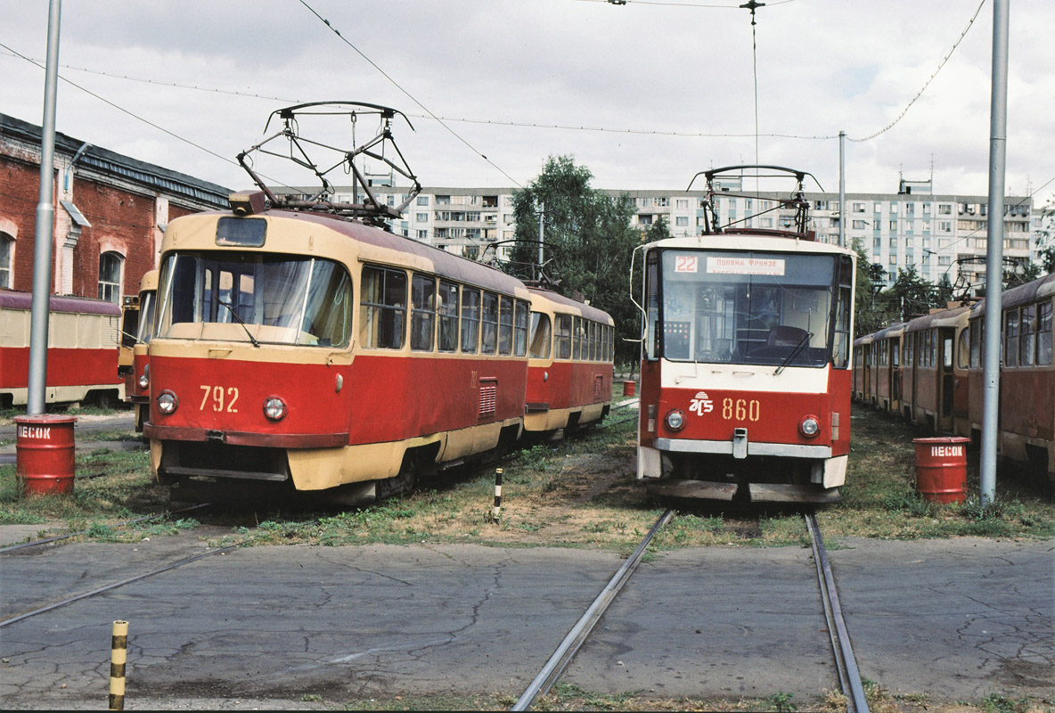 Самара, Tatra T3SU № 792; Самара, Tatra T6B5SU № 860; Самара — Исторические фотографии — Трамвай и Троллейбус (1992-2000)