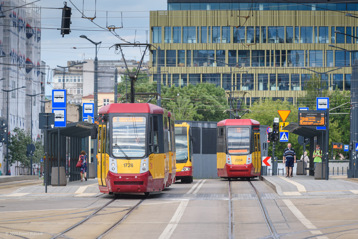 Лодзь, Konstal/MPK 805N-M14 № 1728; Лодзь, Konstal/MPK 805N-MD16 № 2334