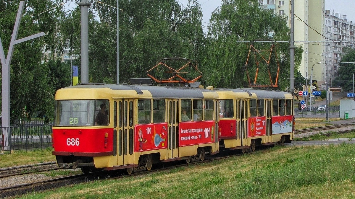 Харьков, Tatra T3SU № 686