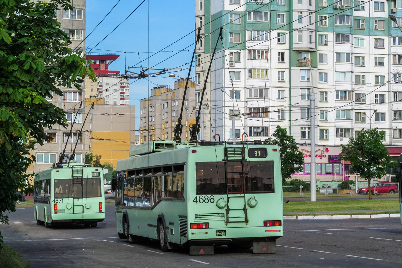 Мінськ, БКМ 221 № 4686; Мінськ, БКМ 321 № 4671