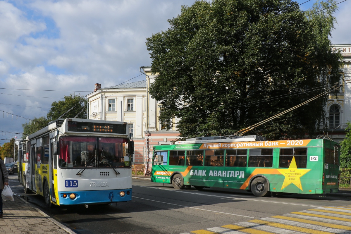 Yaroslavl, ZiU-682G-016.02 # 115; Yaroslavl, Trolza-5275.07 “Optima” # 92