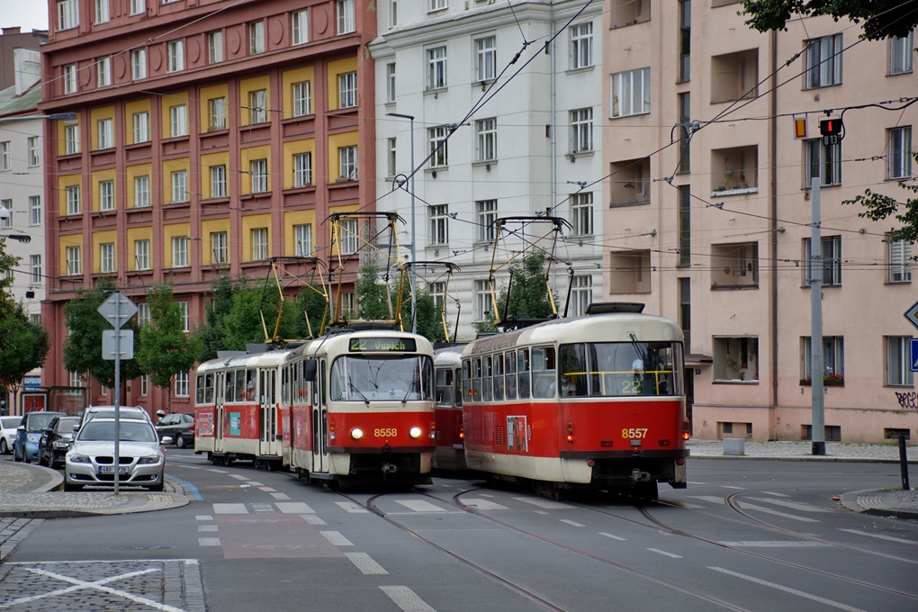 Praha, Tatra T3R.P # 8558; Praha, Tatra T3R.P # 8557
