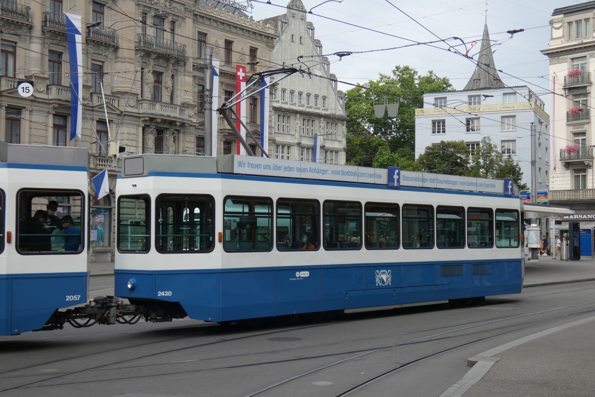 Zurich, SWP/SIG/ABB Be 2/4 "Tram 2000 Pony" N°. 2430