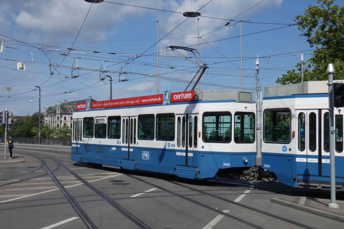 Zurich, SWP/SIG/ABB Be 2/4 "Tram 2000 Pony" № 2432