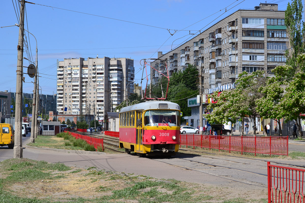 Волгоград, Tatra T3SU (двухдверная) № 3008