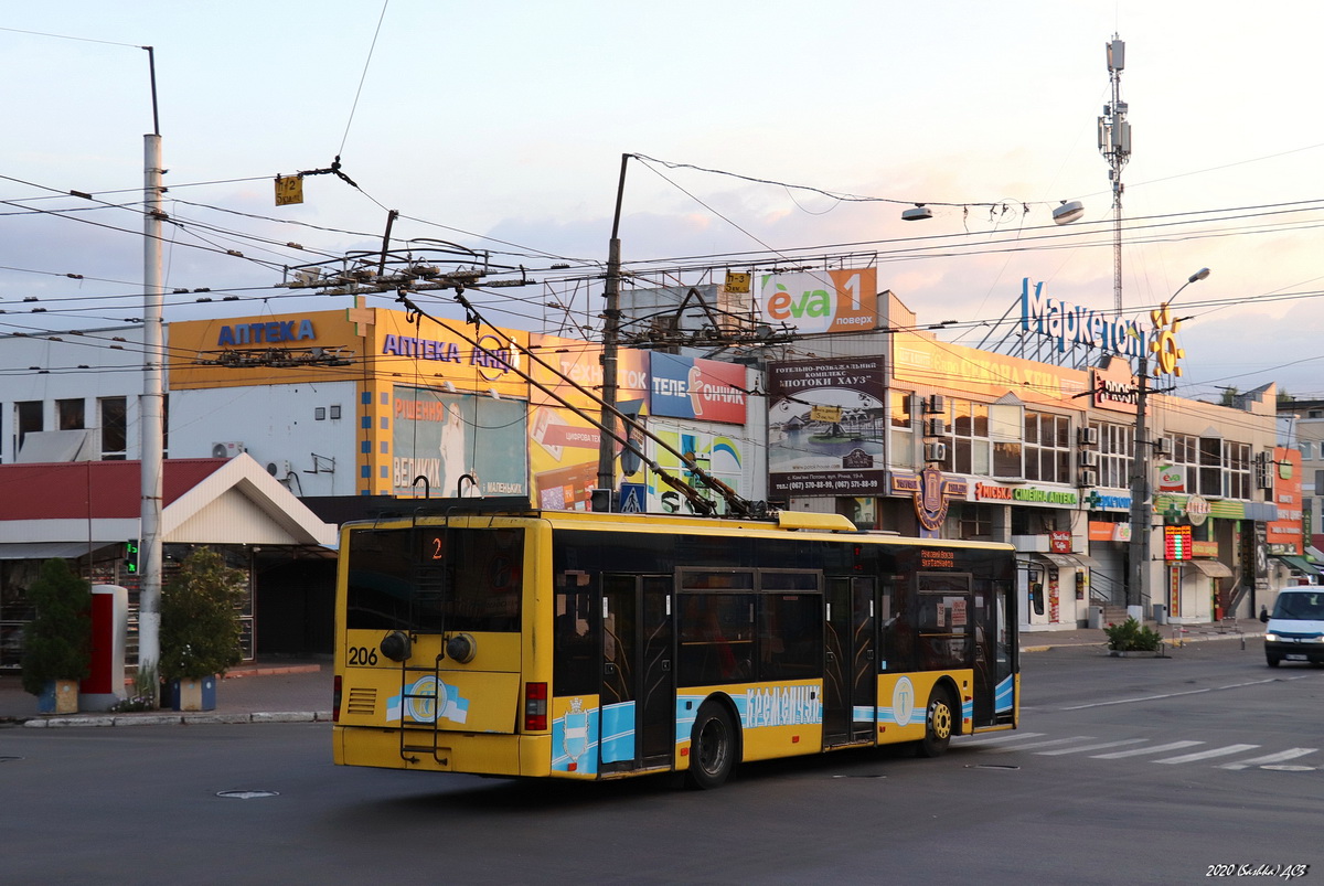 Кременчуг, ЛАЗ E183D1 № 206