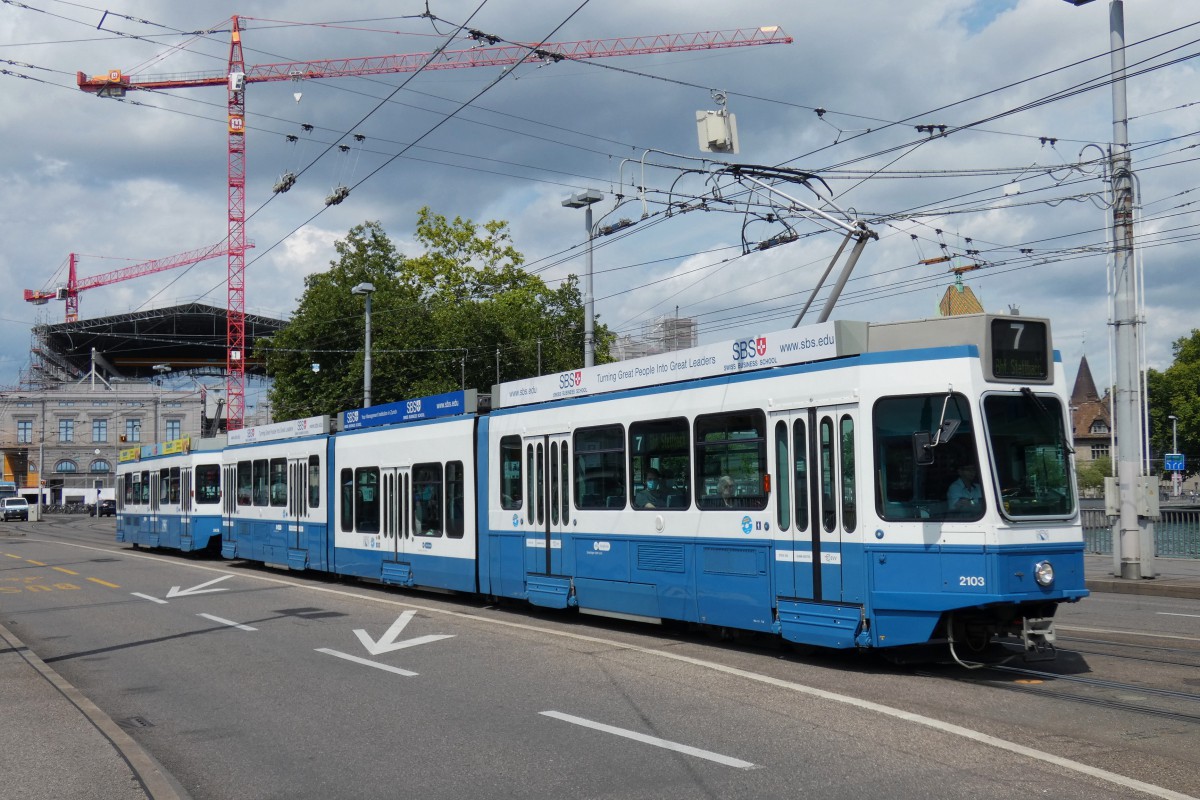 Цюрих, SWP/SIG/ABB Be 4/8 "Tram 2000 Sänfte" № 2103