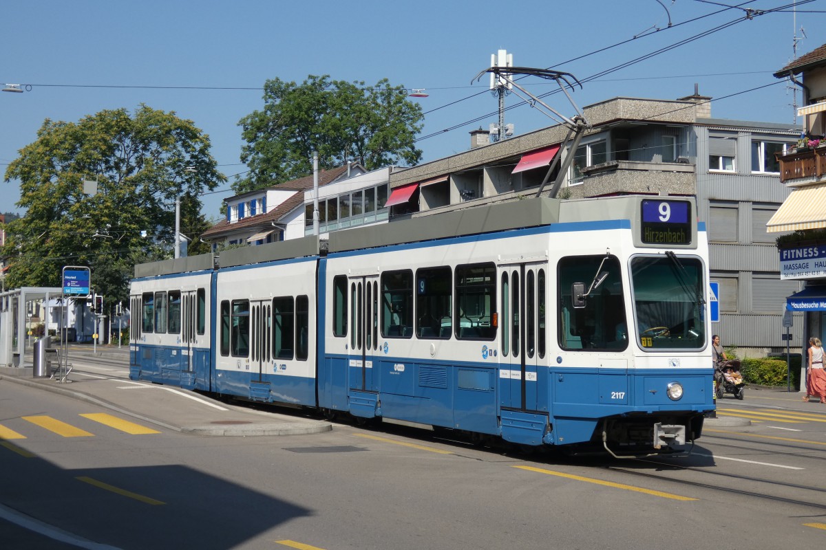 Цюрих, SWP/SIG/ABB Be 4/8 "Tram 2000 Sänfte" № 2117
