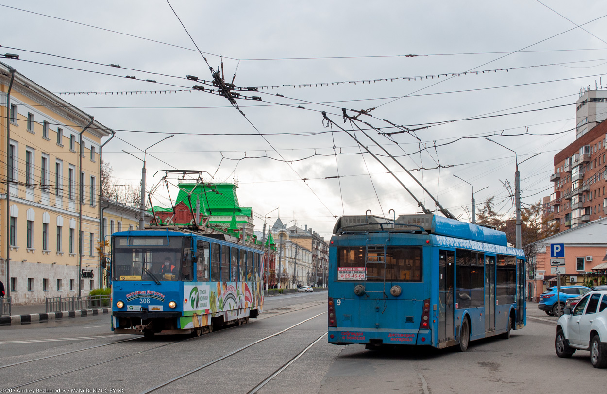 Тула, Тролза-5265.00 «Мегаполис» № 9; Тула, Tatra T6B5SU № 308