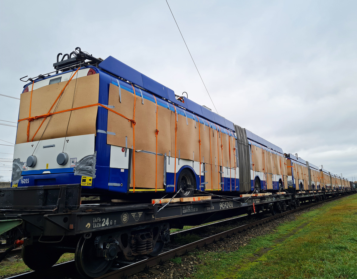 Riga, Solaris Trollino II 18 Ganz — 16055; Riga — Transportation of Rolling Stock