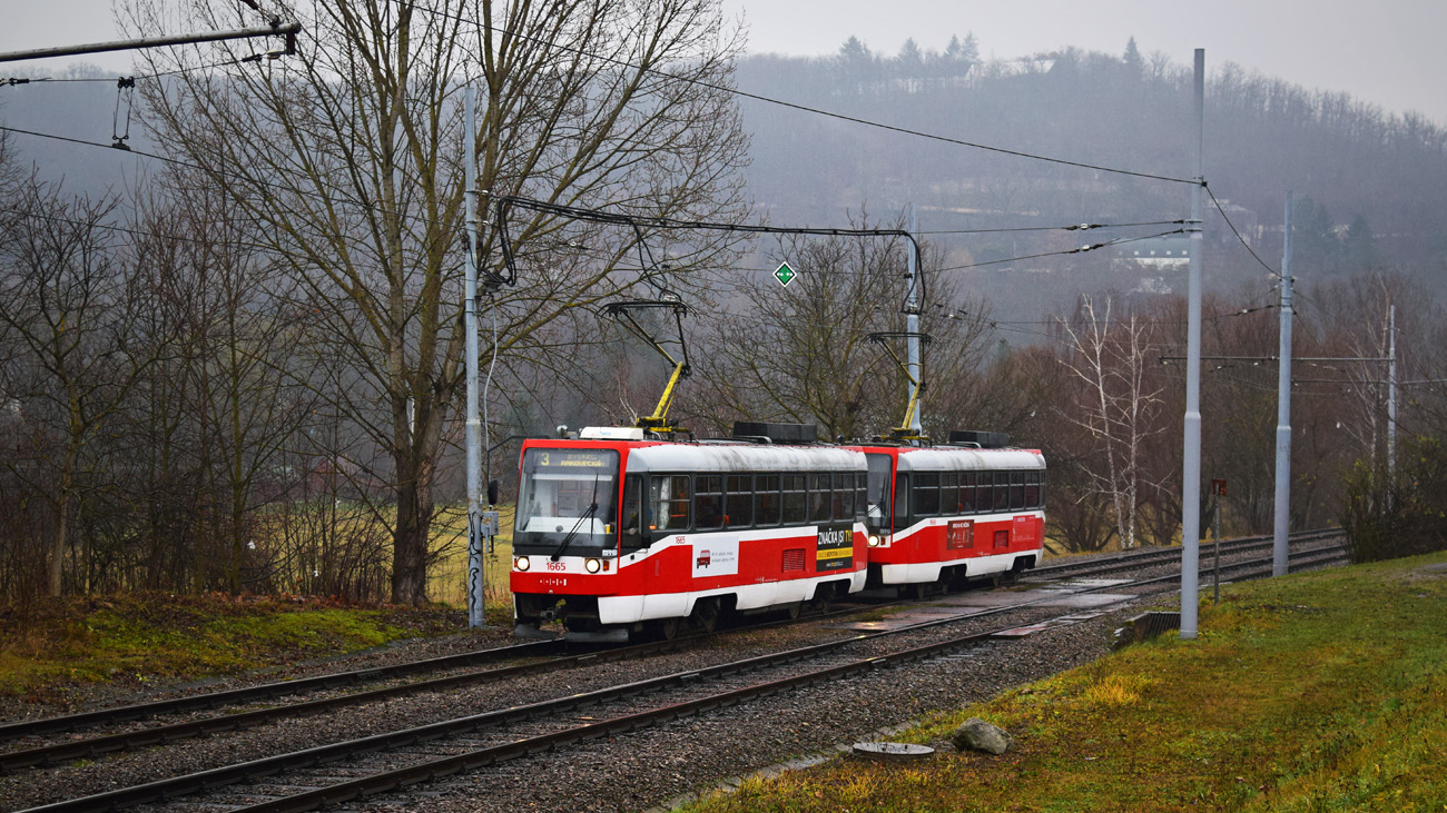 Брно, Tatra T3R (1995) № 1665; Брно, Tatra T3R (1995) № 1666