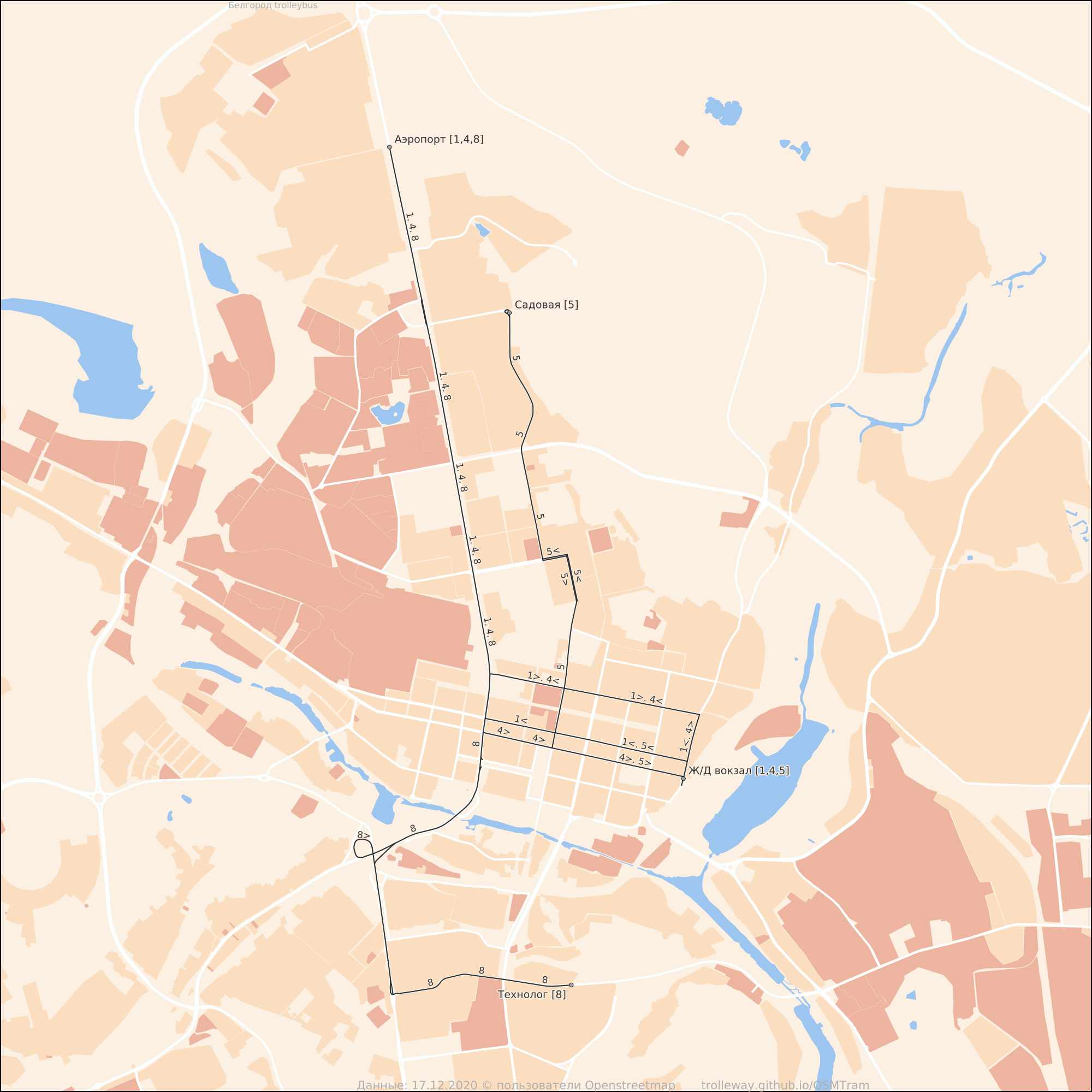 Карты, созданные с использованием OpenStreetMap; Белгород — Схемы