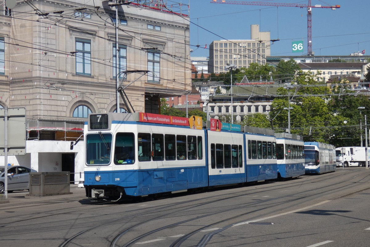 Цюрих, SWP/SIG/ABB Be 4/8 "Tram 2000 Sänfte" № 2119
