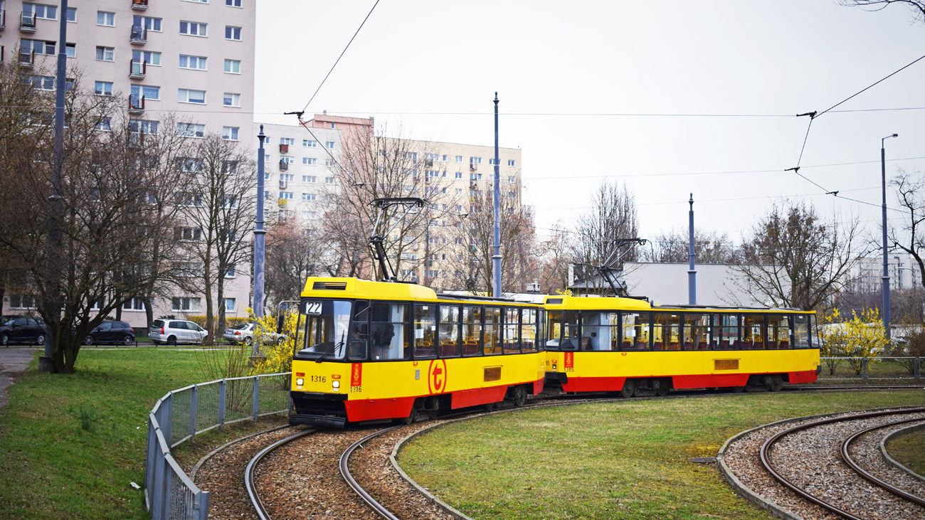 Варшава, Konstal 105Na № 1316; Варшава, Konstal 105Na № 1315