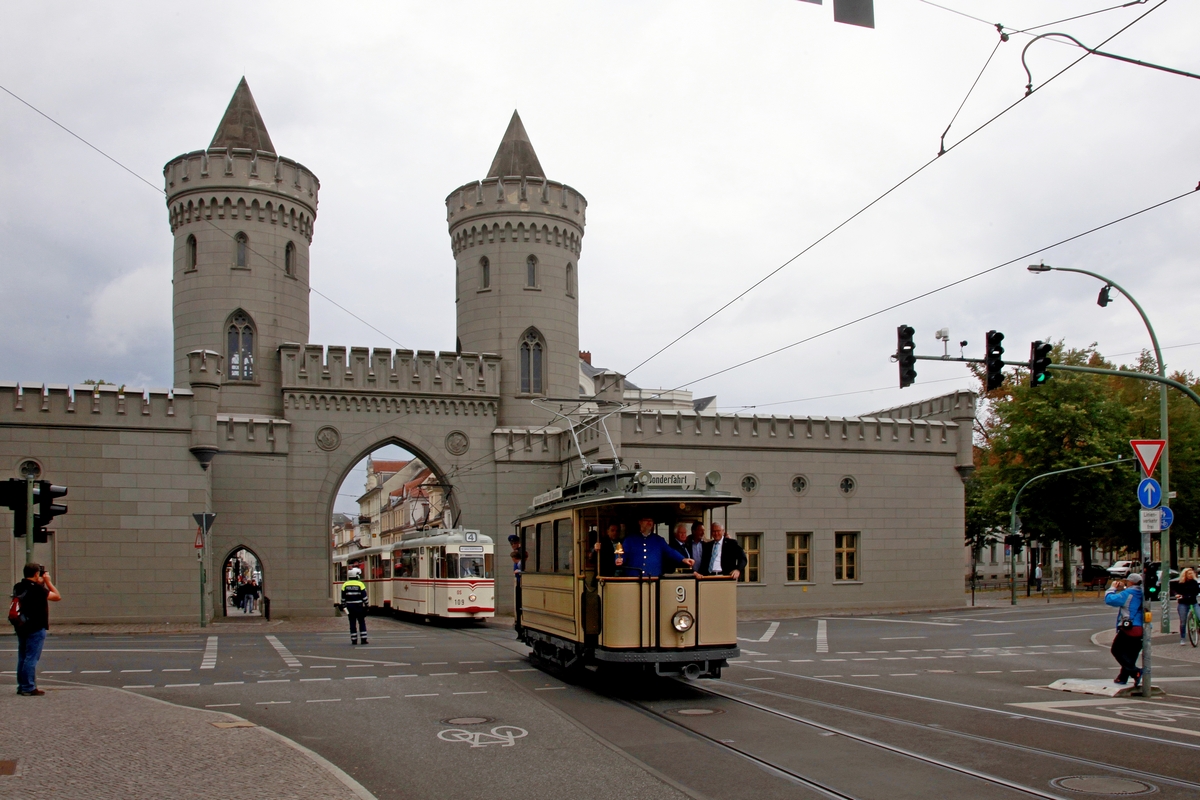 Потсдам, Двухосный моторный Lindner № 9; Потсдам — 111 Jahre Elektrische Straßenbahn in Potsdam 02/09/2018