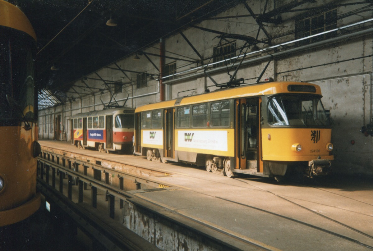 Dresden, Tatra T4D-MI Br. 224 508; Dresden — Tram depot Tolkewitz (closed in 2003)