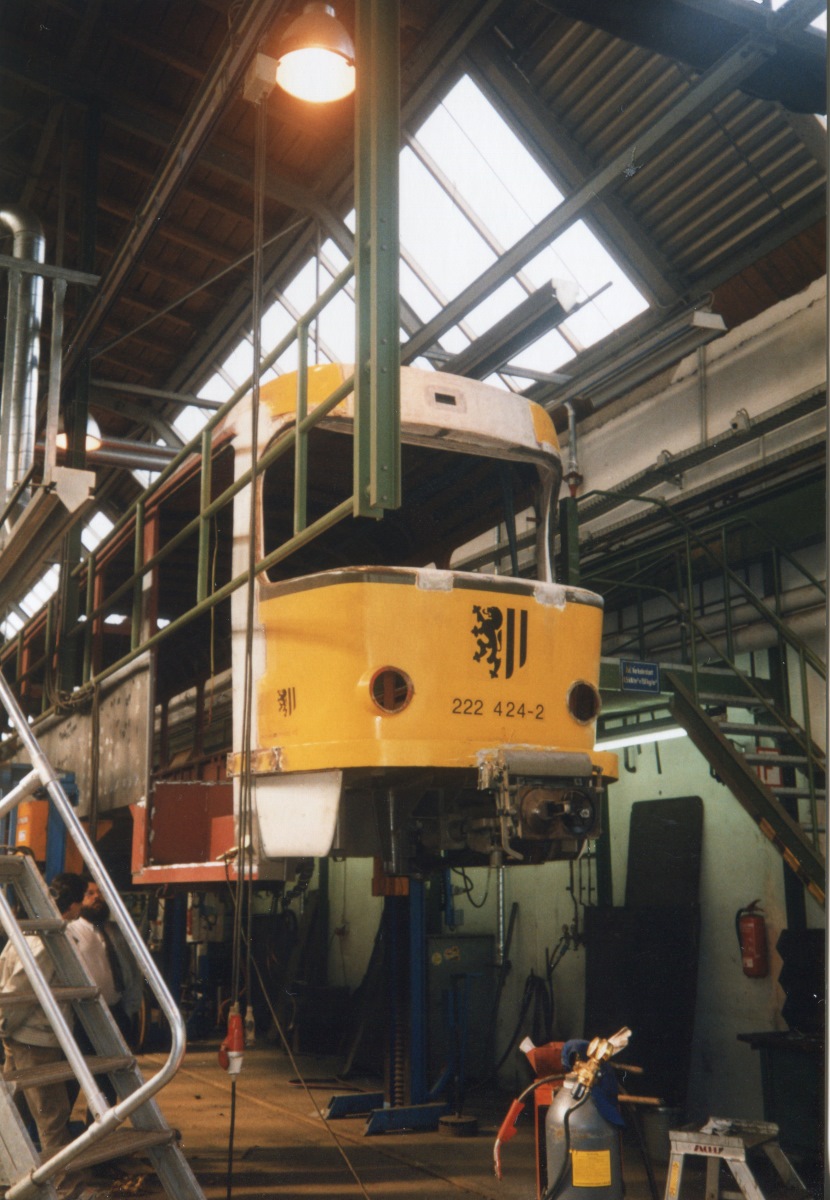 Dresden, Tatra T4D № 222 424; Dresden — Tram depot Tolkewitz (closed in 2003)
