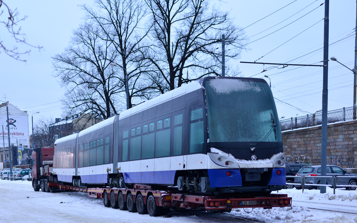 Ryga, Škoda 15T2 ForCity Alfa Riga Nr 57561; Ryga — Miscellaneous photos; Ryga — Transportation of Rolling Stock