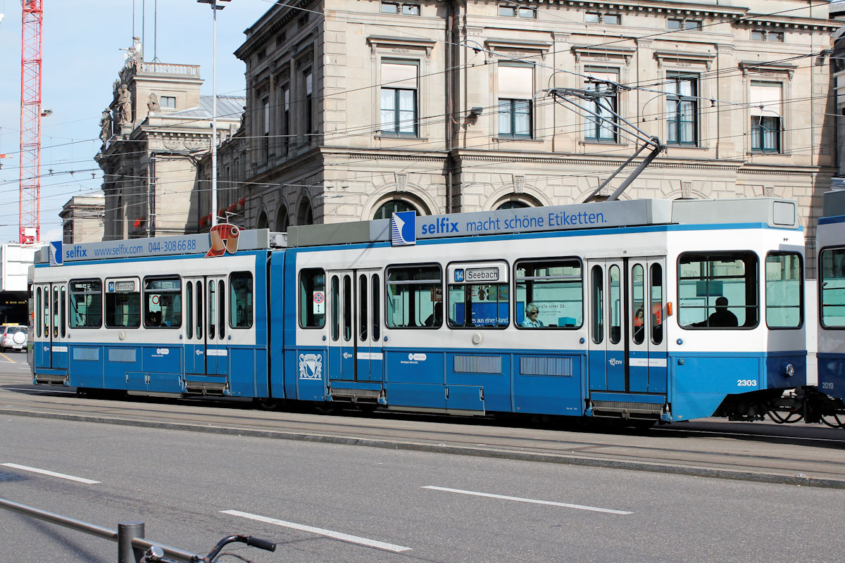 Zurich, SWS/SWP/BBC Be 4/6 "Tram 2000" (without cab) Br. 2303