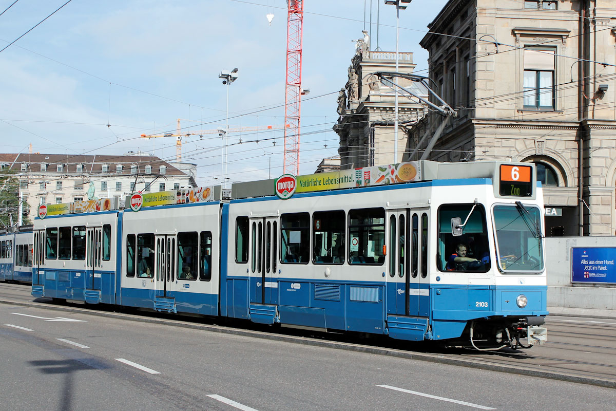 Цюрих, SWP/SIG/ABB Be 4/8 "Tram 2000 Sänfte" № 2103