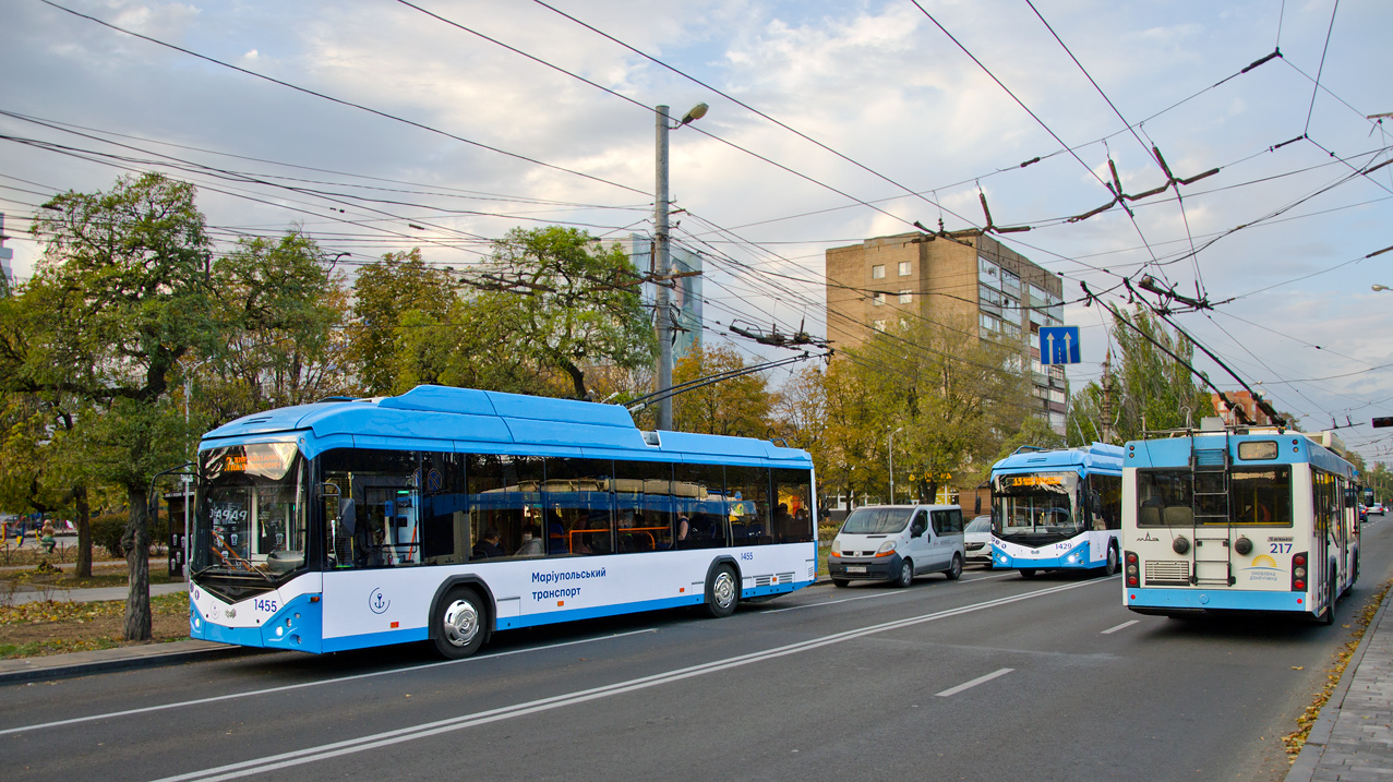 Мариуполь, АКСМ 321 (БКМ-Україна) № 1455; Мариуполь, Дніпро Т103 № 217