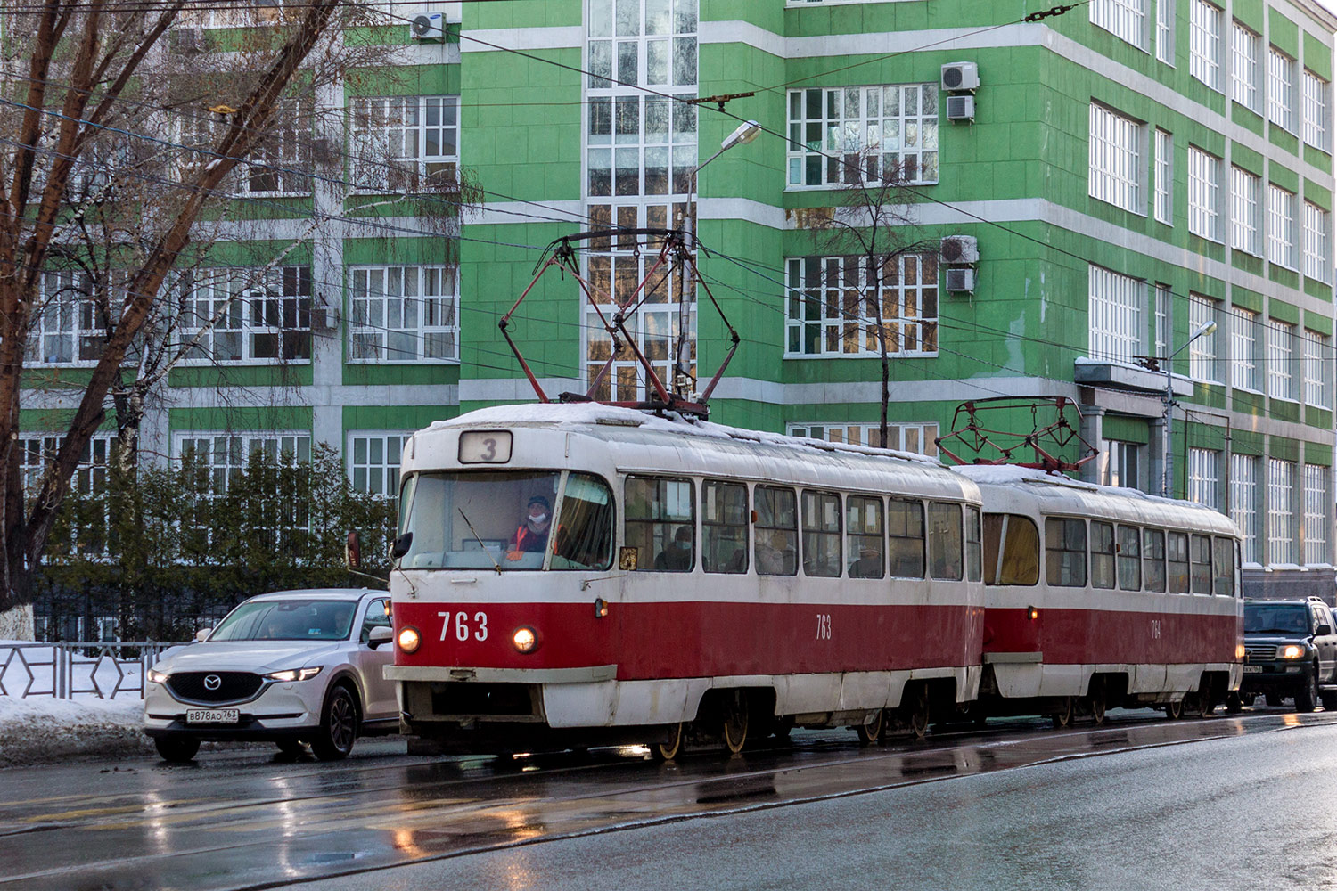 Самара, Tatra T3SU (двухдверная) № 763