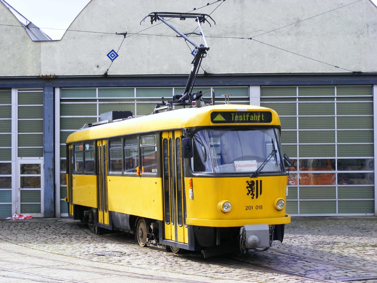 Dresden, Tatra T4D-MT Br. 201 018; Dresden — Tram depot Tolkewitz (closed in 2003)