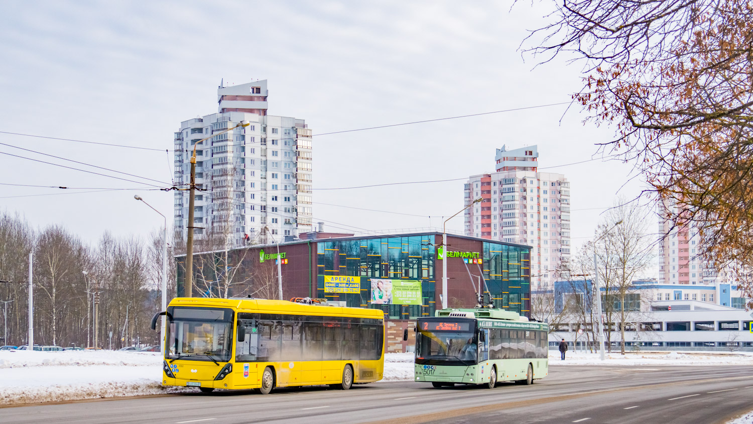 მინსკი, BKM E321 “Olgerd” № 011061; მინსკი, MAZ-203T70 № 5017