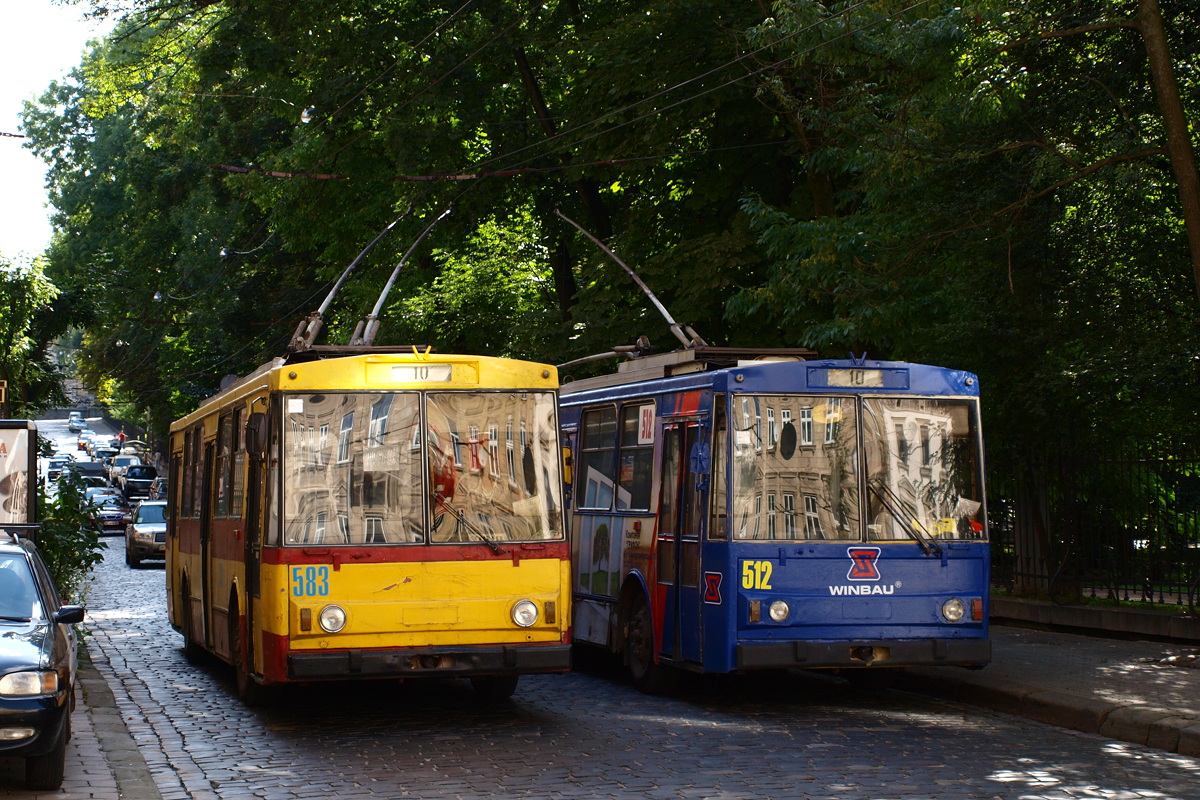Львов, Škoda 14Tr11/6 № 583; Львов, Škoda 14Tr02/6 № 512