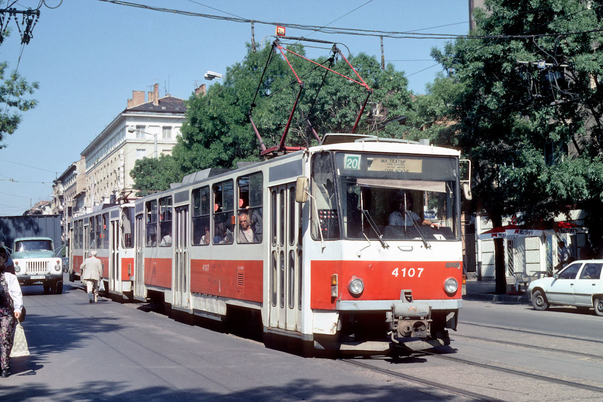 София, Tatra T6B5B № 4107; София — Исторически снимки — Трамвайни мотриси (1990–2010)