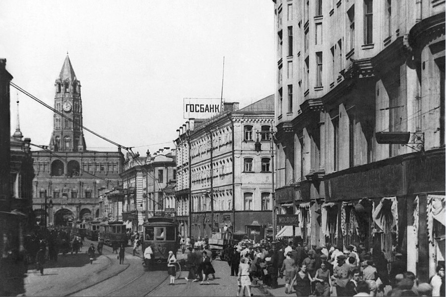 Moscow — Historical photos — Tramway and Trolleybus (1921-1945)