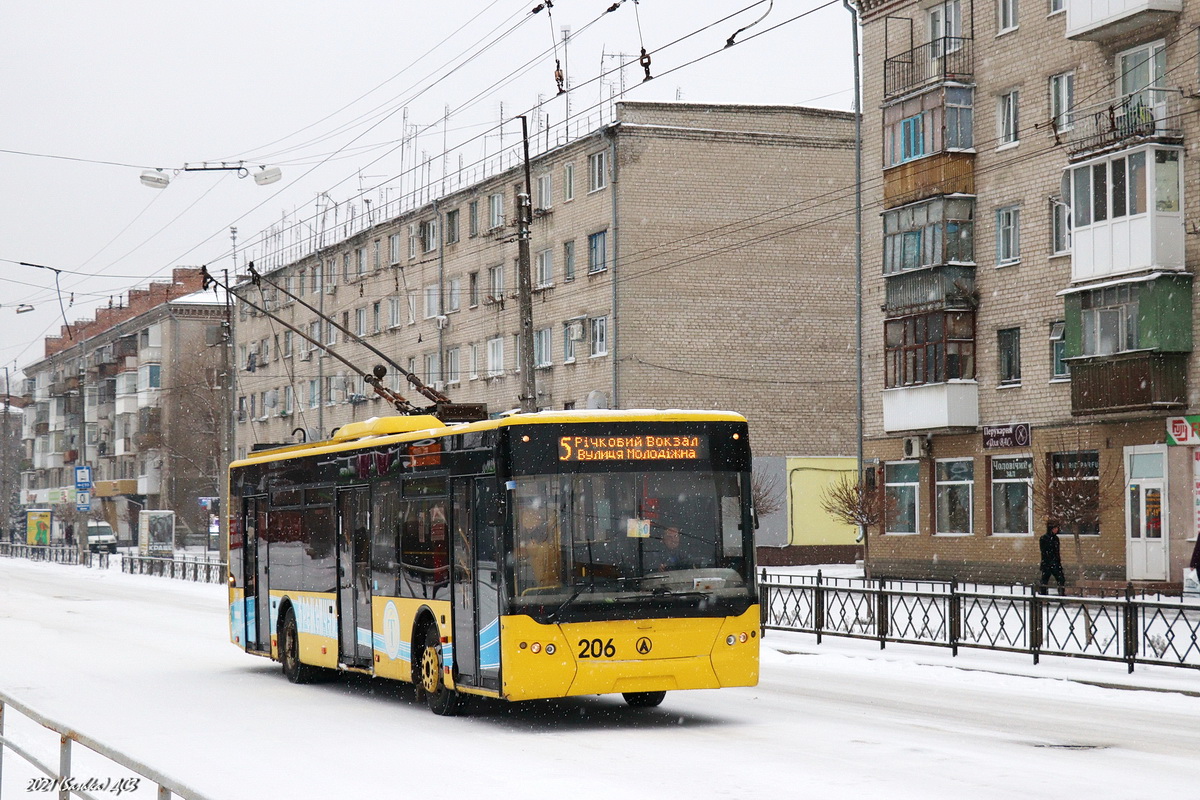 Кременчуг, ЛАЗ E183D1 № 206