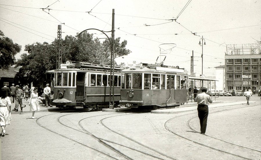 Стамбул, Siemens № 315; Стамбул, Двухосный моторный Franco-Belge № 12; Стамбул — Исторические фотографии — Трамвай в азиатской части города (1928-1966)