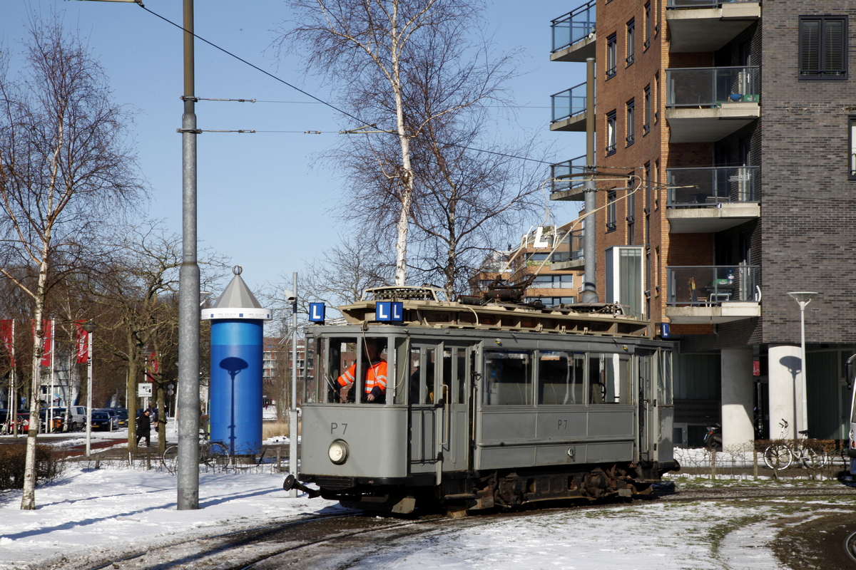 Амстердам, Двухосный моторный Werkspoor № P7; Амстердам — Снегопад 02/2021