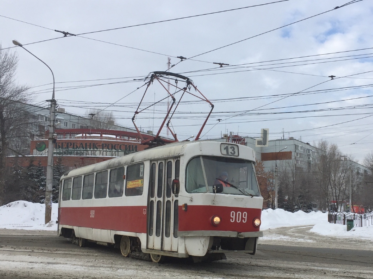 Самара, Tatra T3SU (двухдверная) № 909
