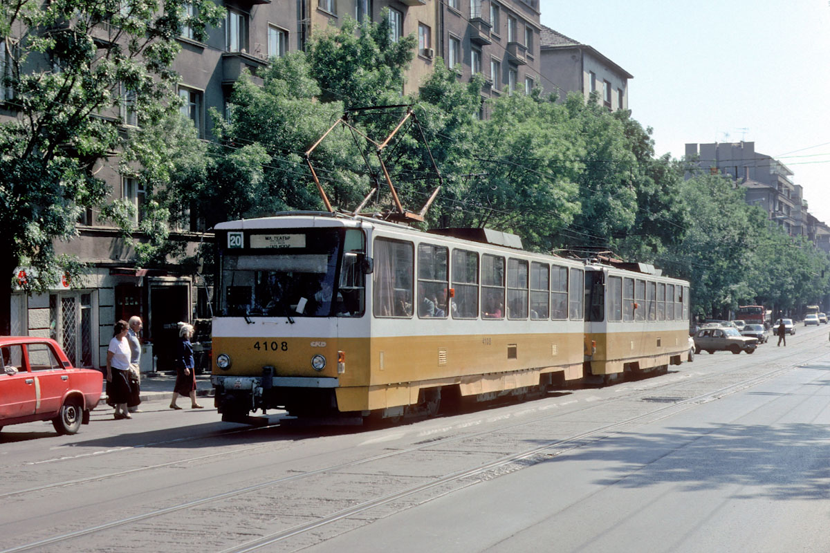 София, Tatra T6B5B № 4108; София — Исторически снимки — Трамвайни мотриси (1990–2010)