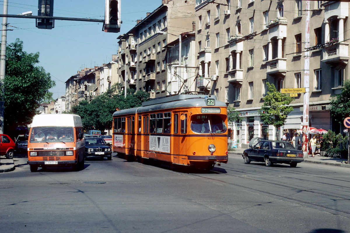 Sofia, Duewag GT6 # 4232; Sofia — Historical — Тramway photos (1990–2010)