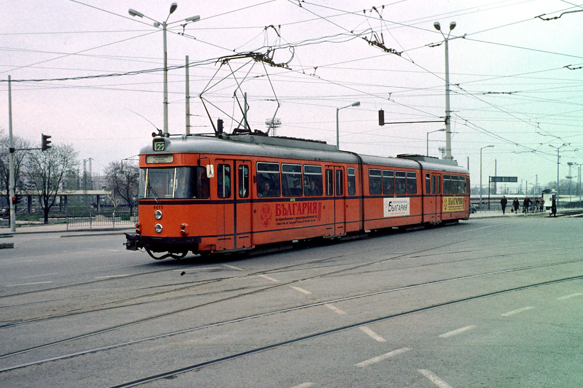 София, Duewag GT8 № 4415; София — Исторически снимки — Трамвайни мотриси (1990–2010)