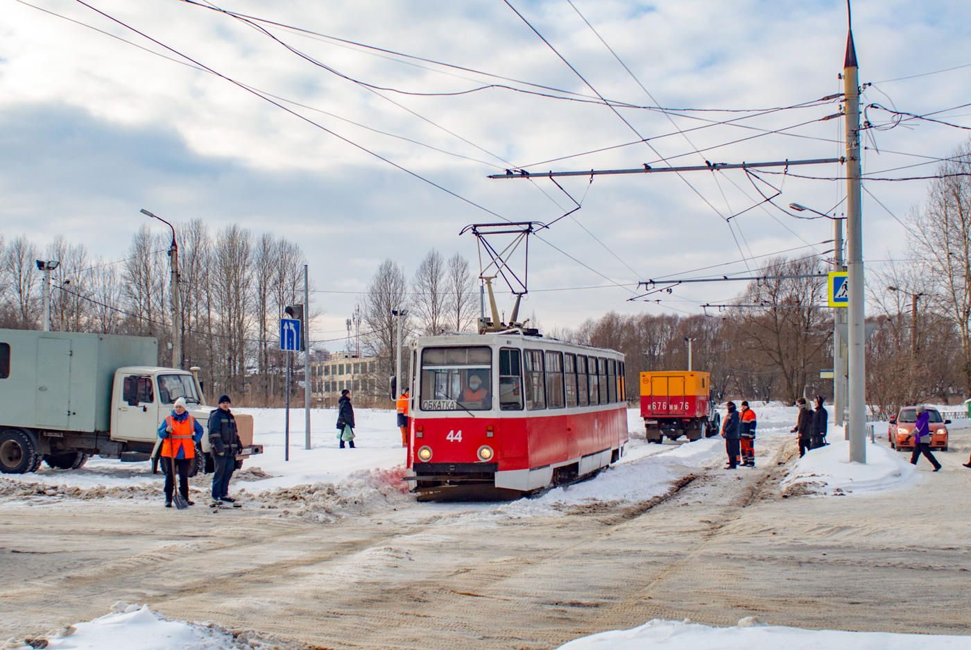 Ярославль, 71-605 (КТМ-5М3) № 44; Ярославль — 26.02.2021 Последствия ледяного дождя