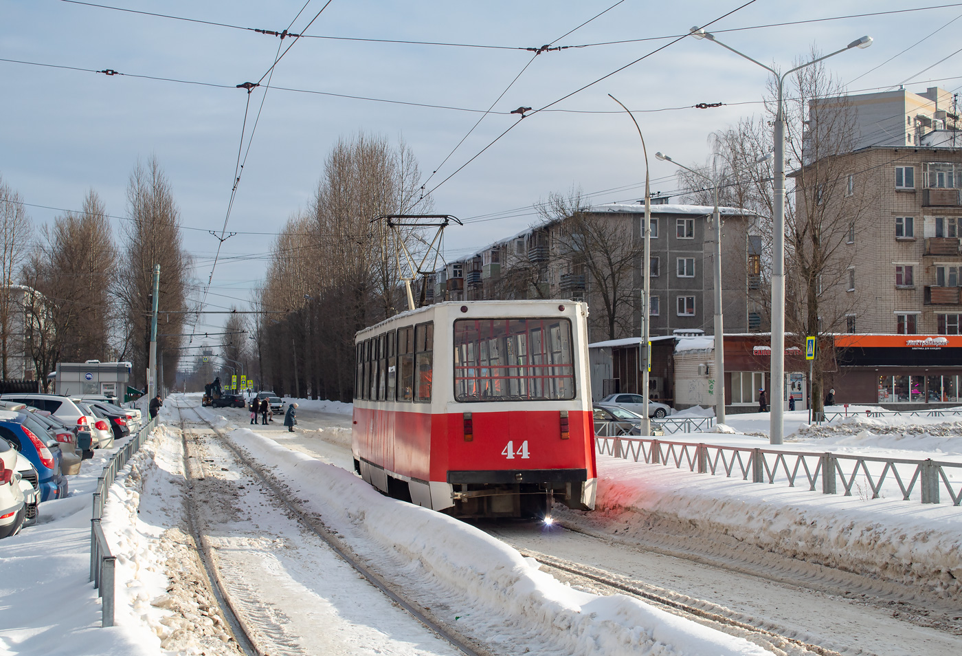 Ярославль, 71-605 (КТМ-5М3) № 44; Ярославль — 26.02.2021 Последствия ледяного дождя