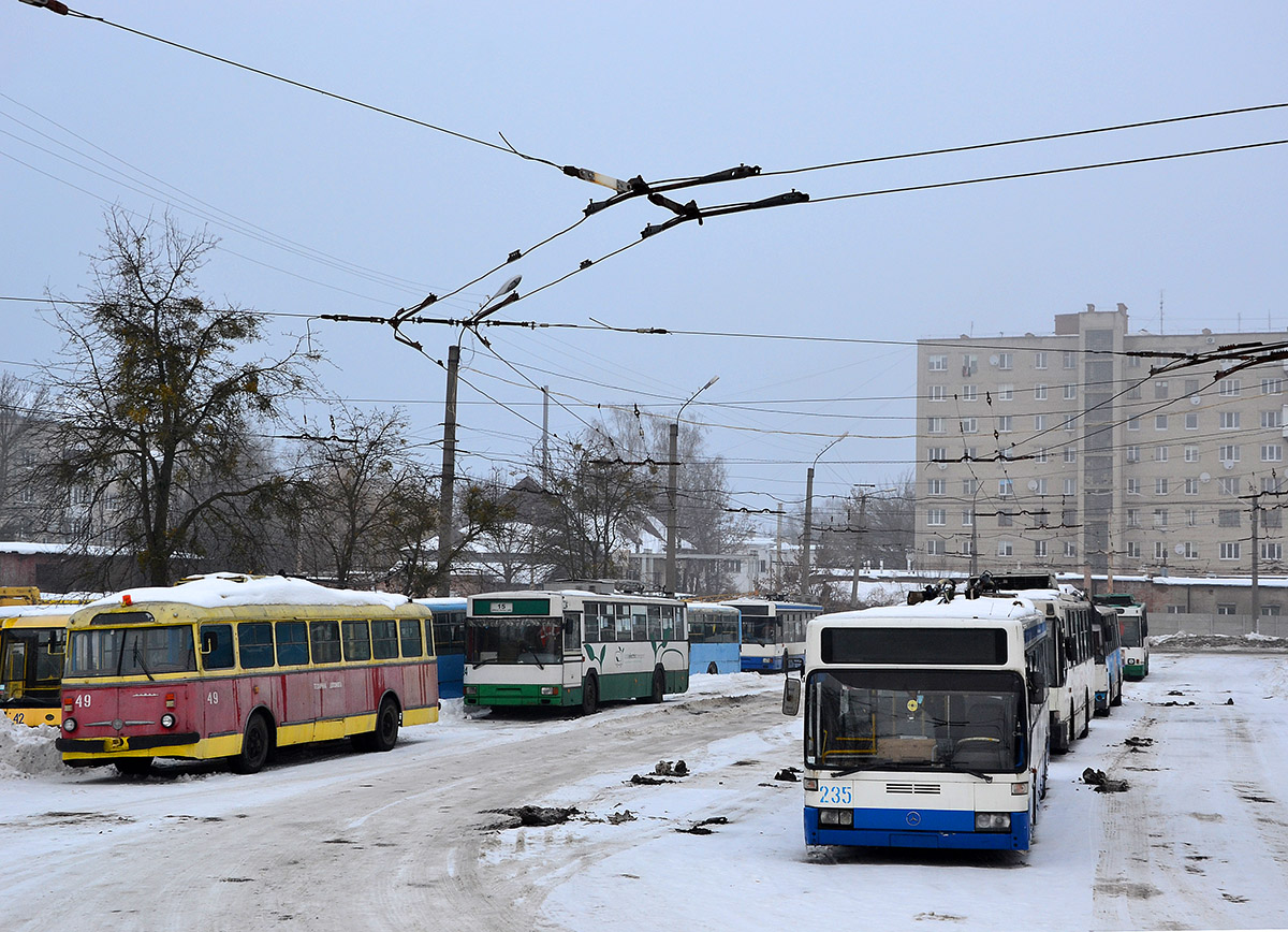 Луцк, Škoda 9Tr19 № 49; Луцк, MPK/Jelcz 120MT № 224; Луцк, Mercedes-Benz O405NE № 235; Луцк — Разные фотографии