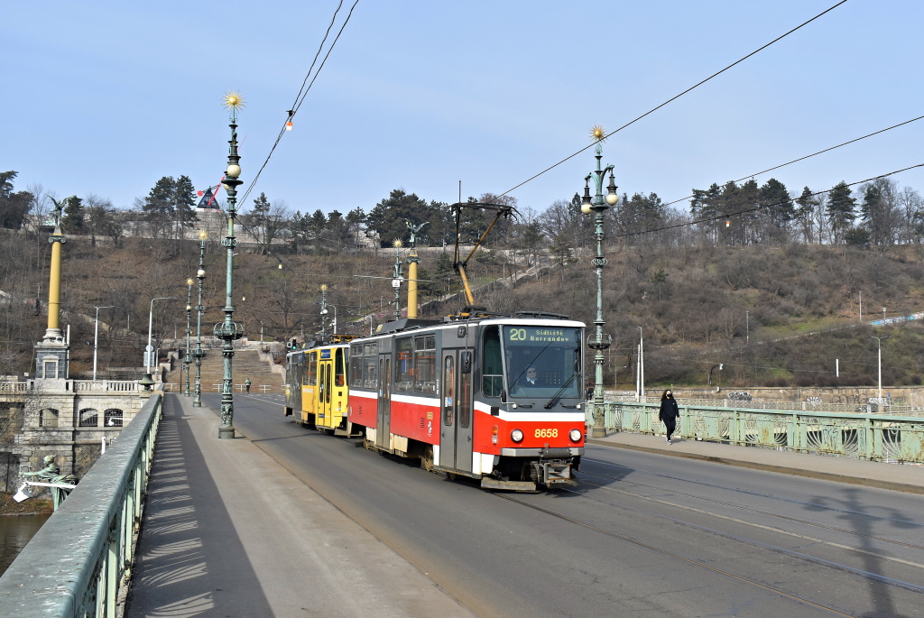 Prague, Tatra T6A5 # 8658; Prague, Tatra T6A5 # 8748 Prague, Tatra T6A5 # 8658; Prague, Tatra T6A5 # 8748