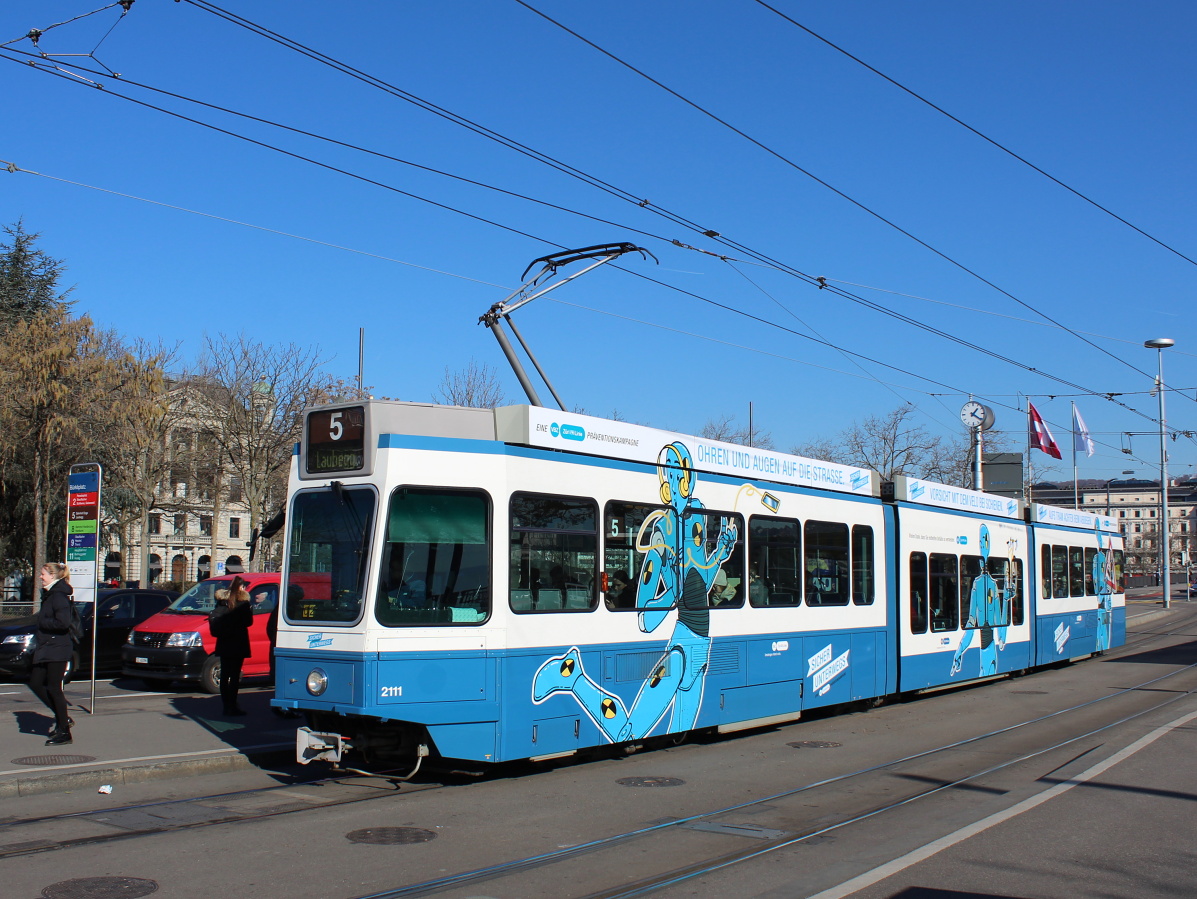 Цюрих, SWP/SIG/ABB Be 4/8 "Tram 2000 Sänfte" № 2111