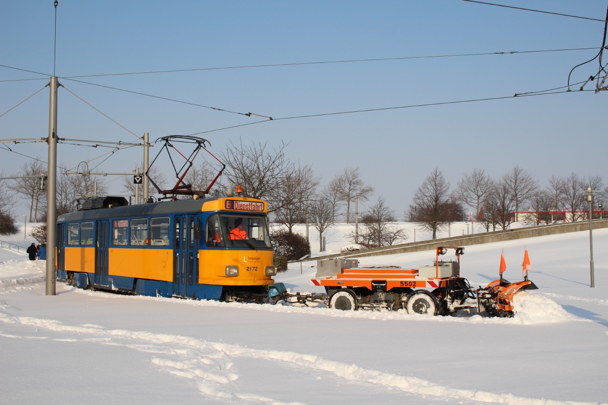 Лейпциг, Tatra T4D-M1 № 2172; Лейпциг, IFTEC VRG 1 № 5502